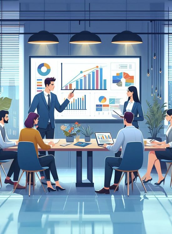 People Working in Office Illustration